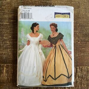 Butterick Sewing Pattern 6693 Costume Southern Belle Dress Scarlett 12-16 UNCUT